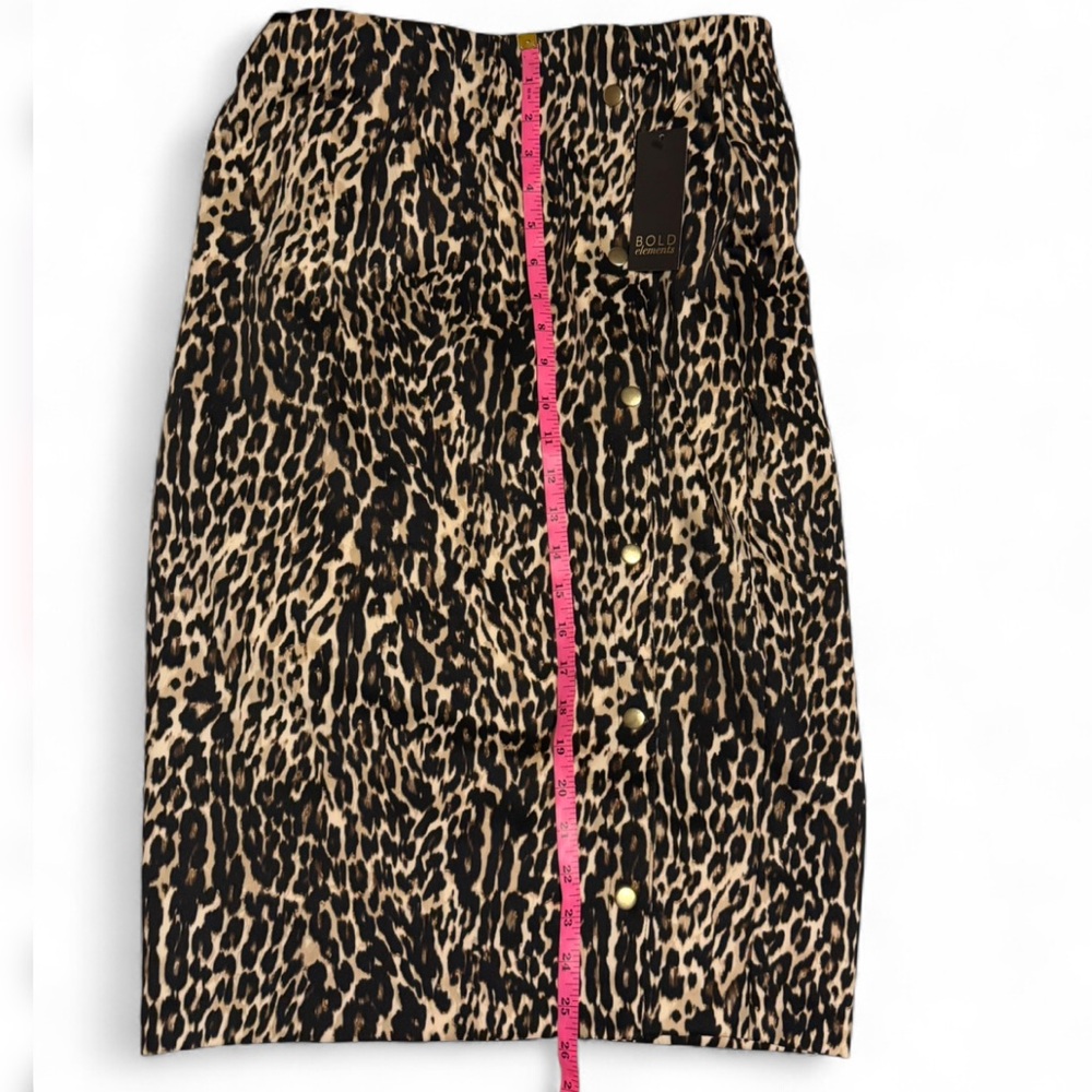 NWT Bold Elements Leopard Print Side Snap Skirt N… - image 9
